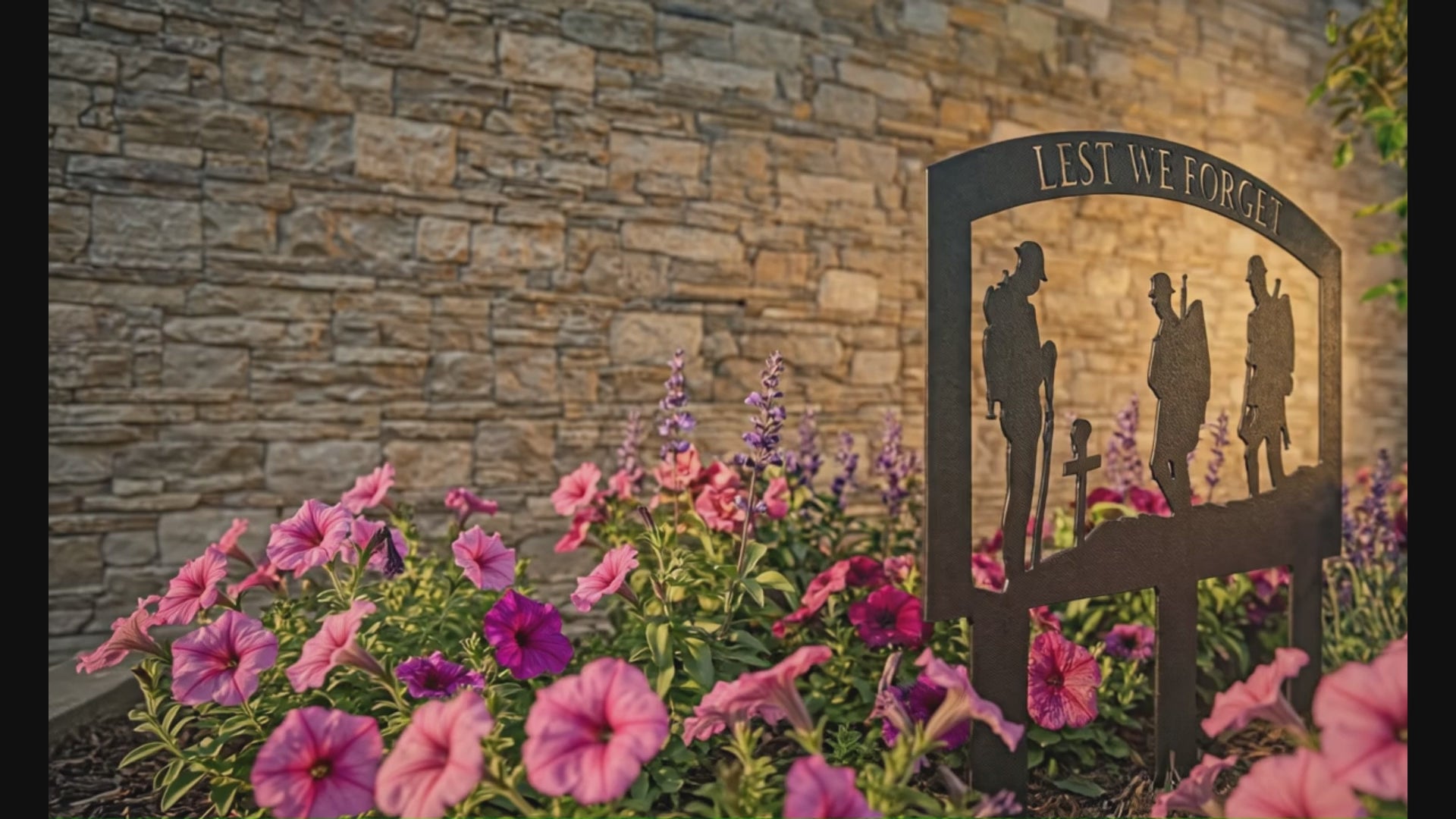Garden Stake Lest We Forget Silhouette Garden Decor