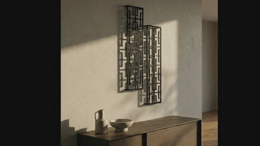 Metal Wall Art Vertical Abstract Set Home Decor