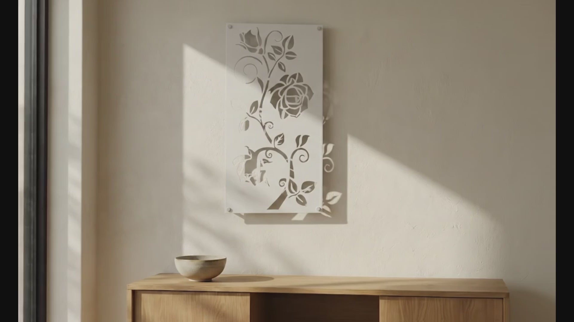 Metal Wall Art Rose Bush Home Decor