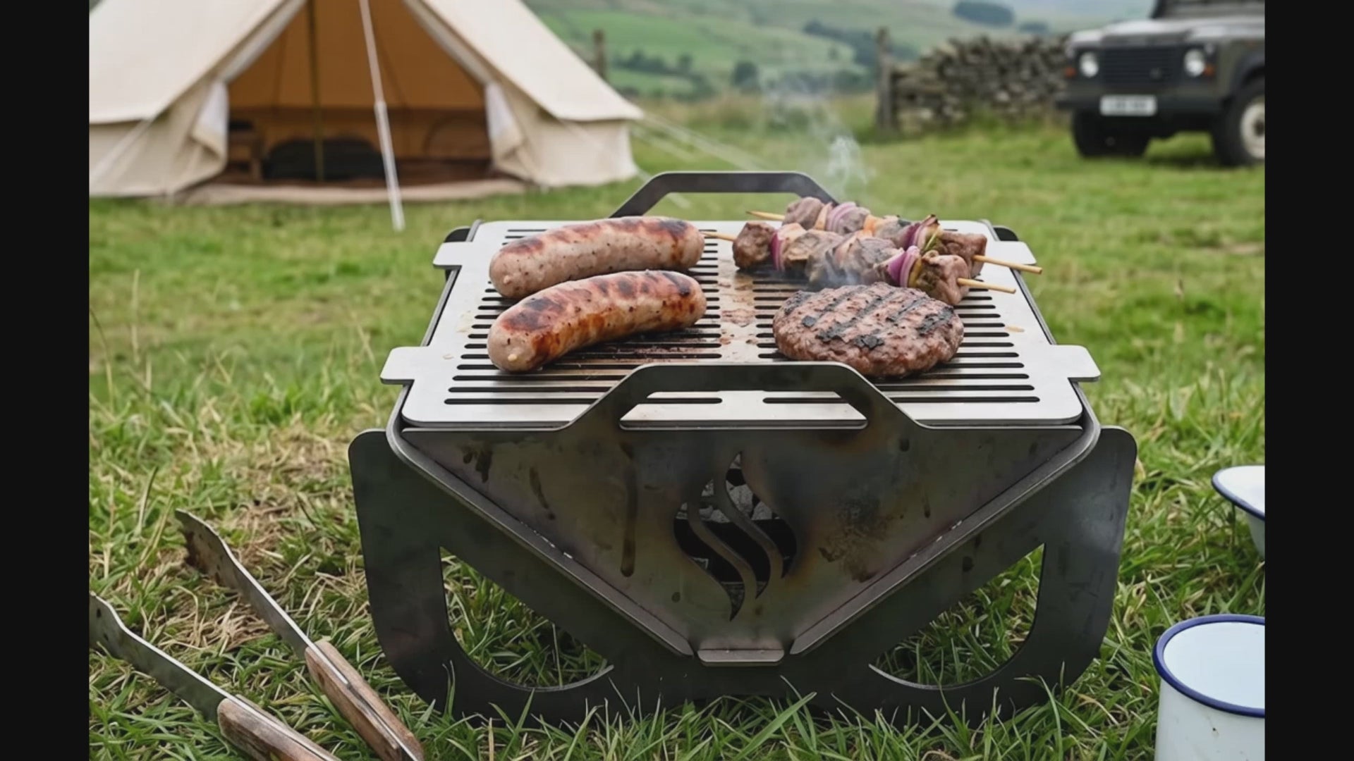 Infinity Flat Pack BBQ Portable Metal Camping Grill
