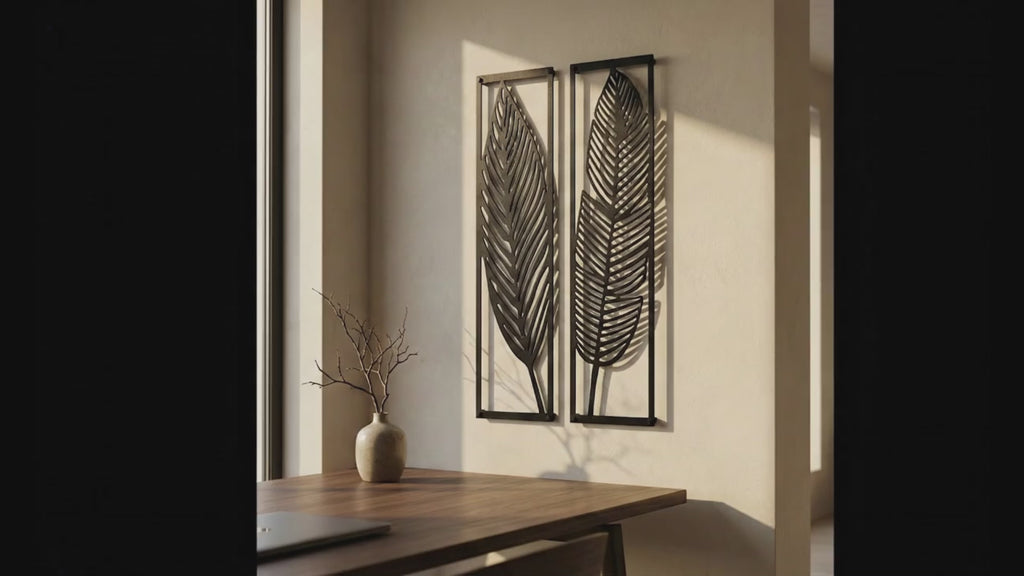 Metal Wall Art Leaf Set Home Decor