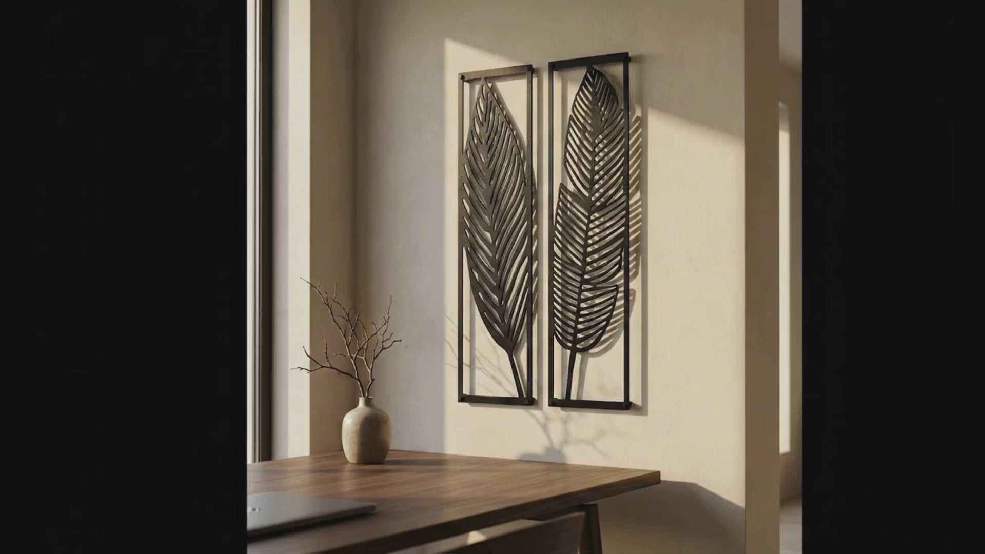 Metal Wall Art Leaf Set Home Decor