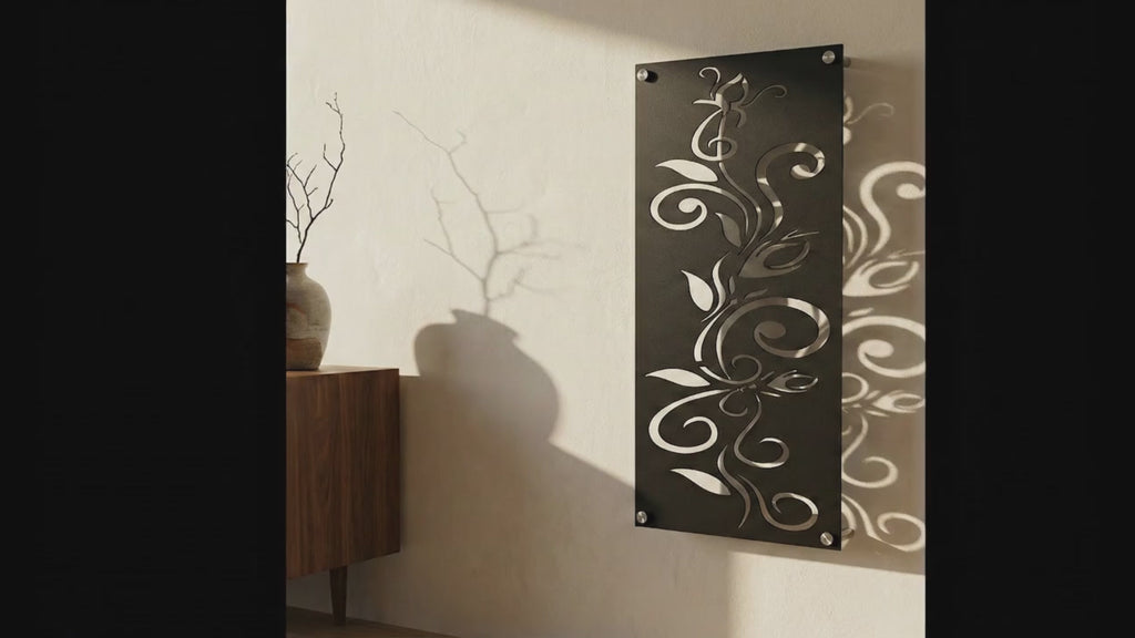 Metal Wall Art Swirly Flower Home Decor