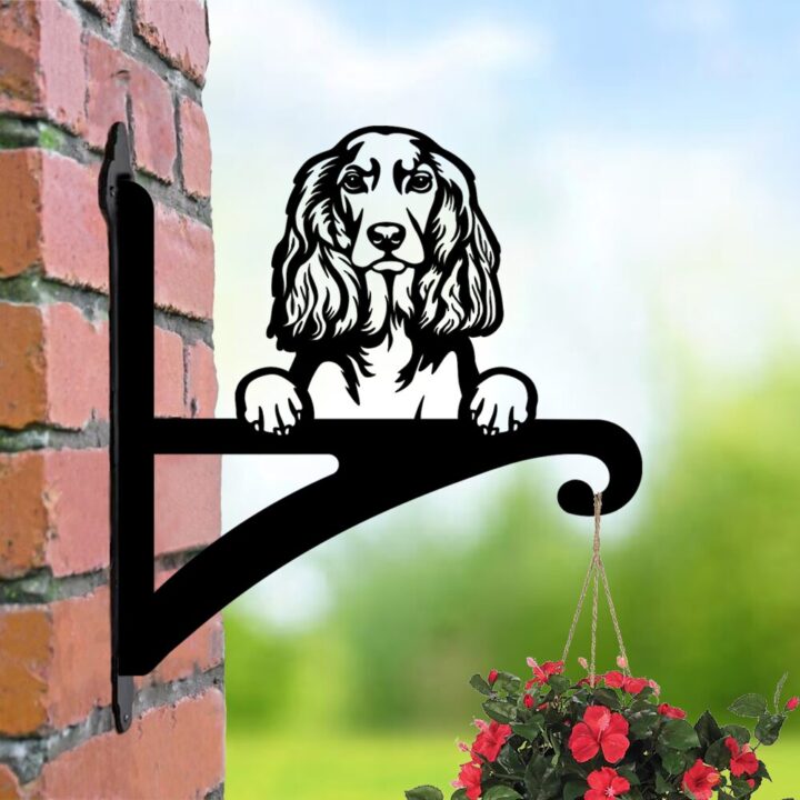 Laser hut hanging basket bracket cocker spaniel